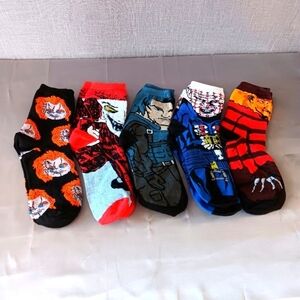 Halloween Horror Character Socks 5 Pairs Iconic Antagonistic Stars NEW